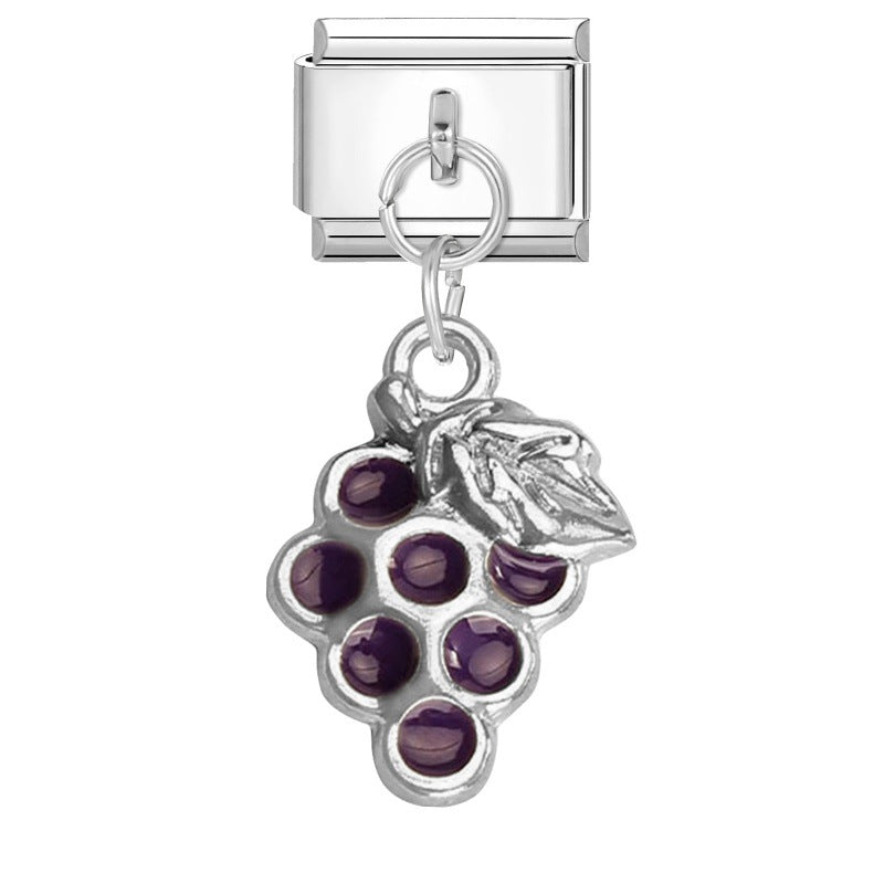 Wholesale  Italian Charm Bracelet 9mm DIY Pink Pendant Creative Stainless Steel Composable Bracelet