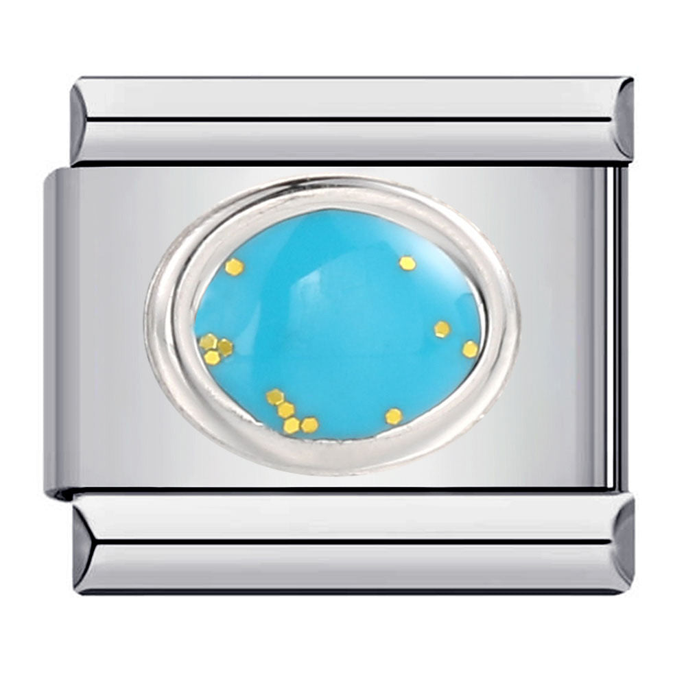 Wholesale Italian Charm Bracelet 9mm DIY Splicing Removable Large Oval Color Stone Stainless Steel Composable Bracelet