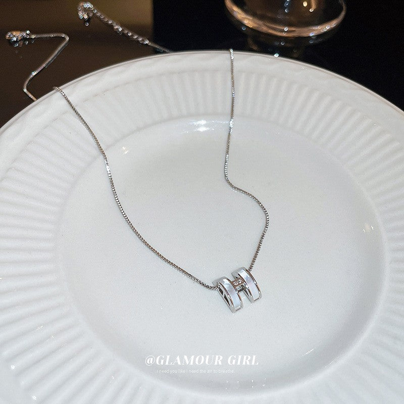 Wholesale Electroplated Shell Zircon Letter Necklace Choker Necklace ACC-NE-BY001