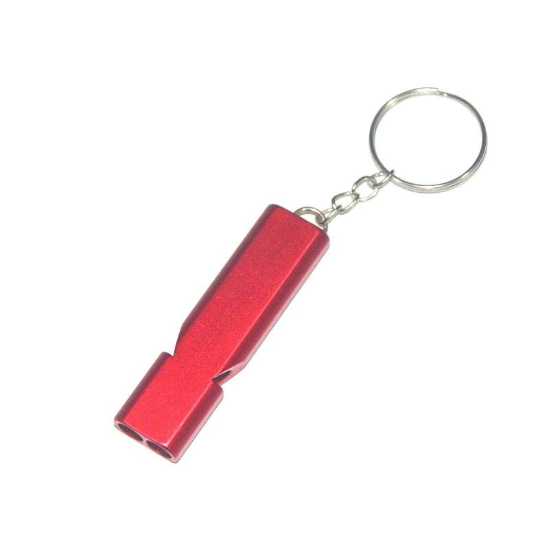Wholesale Outdoor Double Tube Whistle Aluminum Alloy Metal Outdoor Equipment Tools Keychain ACC-KC-KaBiao004