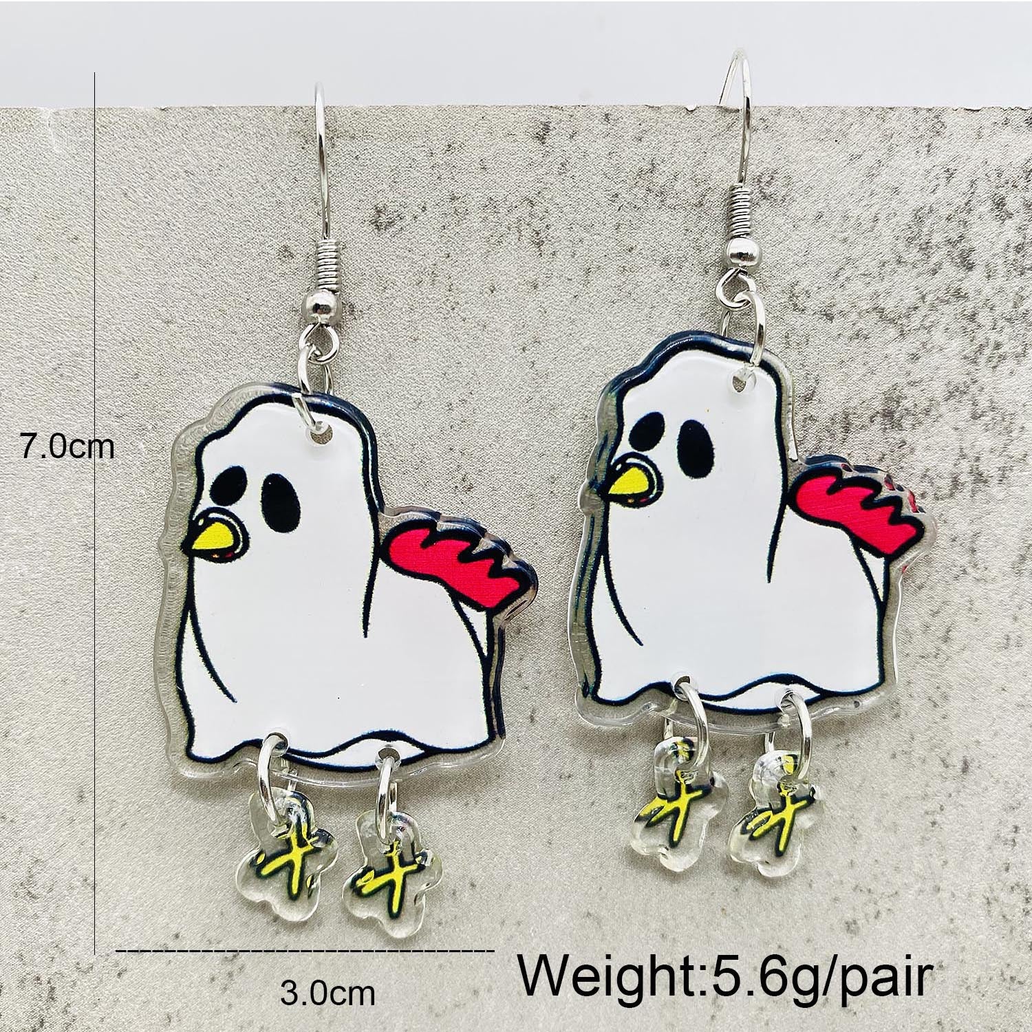 Wholesale Halloween Christmas Rooster Acrylic Earrings ACC-ES-ChenY053