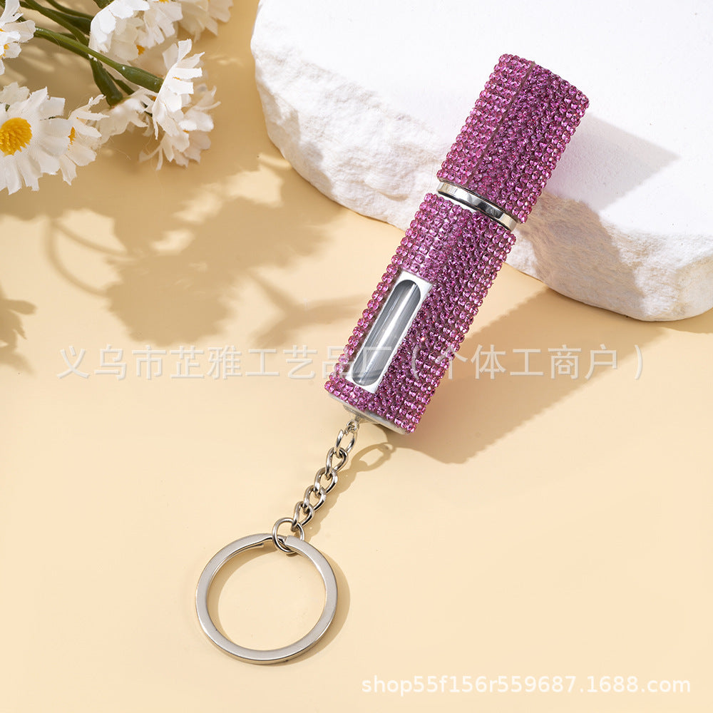 Wholesale Diamond Girl' s Perfume Bottled Keychain Portable with 5ml Jewelry Keychains Accessories