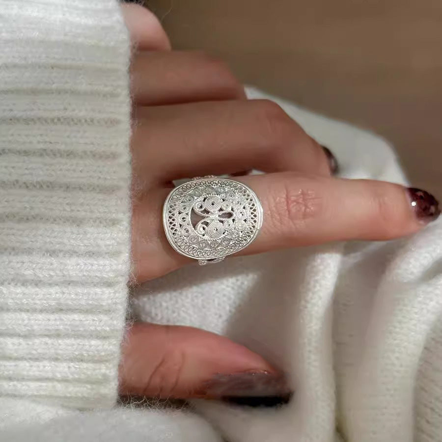 Wholesale 925 Sterling Silver Hollow Lace Ring