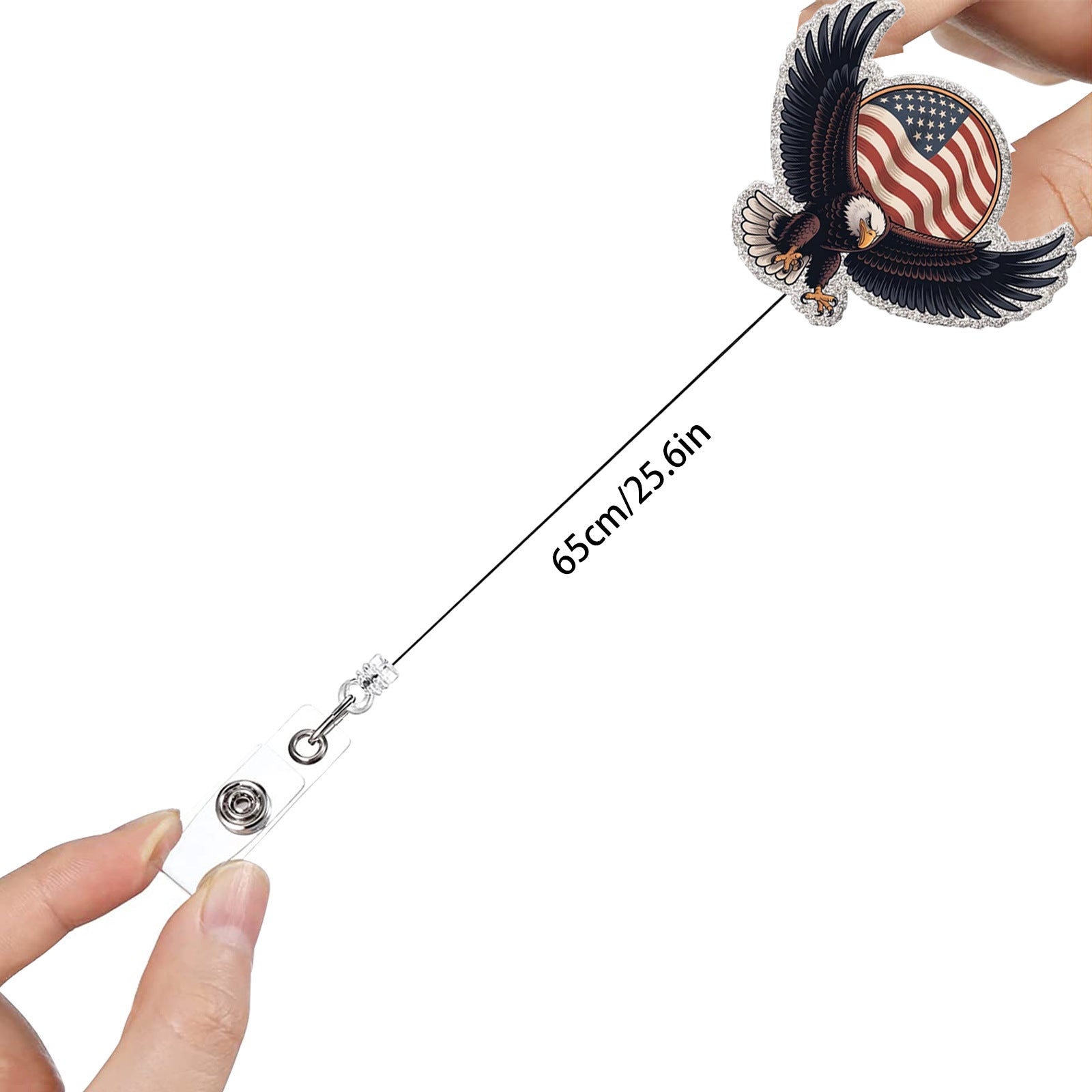 Wholesale ABS Retractable Badge Reel US 250th Anniversary Patriotic Theme Office ID Card Holder