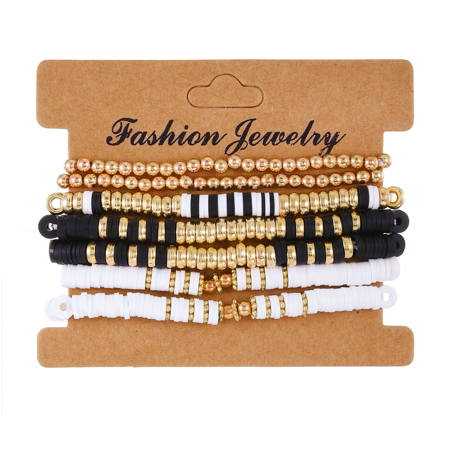 Wholesale Summer Colorful Soft Clay Pieces Smiling Face Beaded Elastic Bracelet Set ACC-BT-MY004