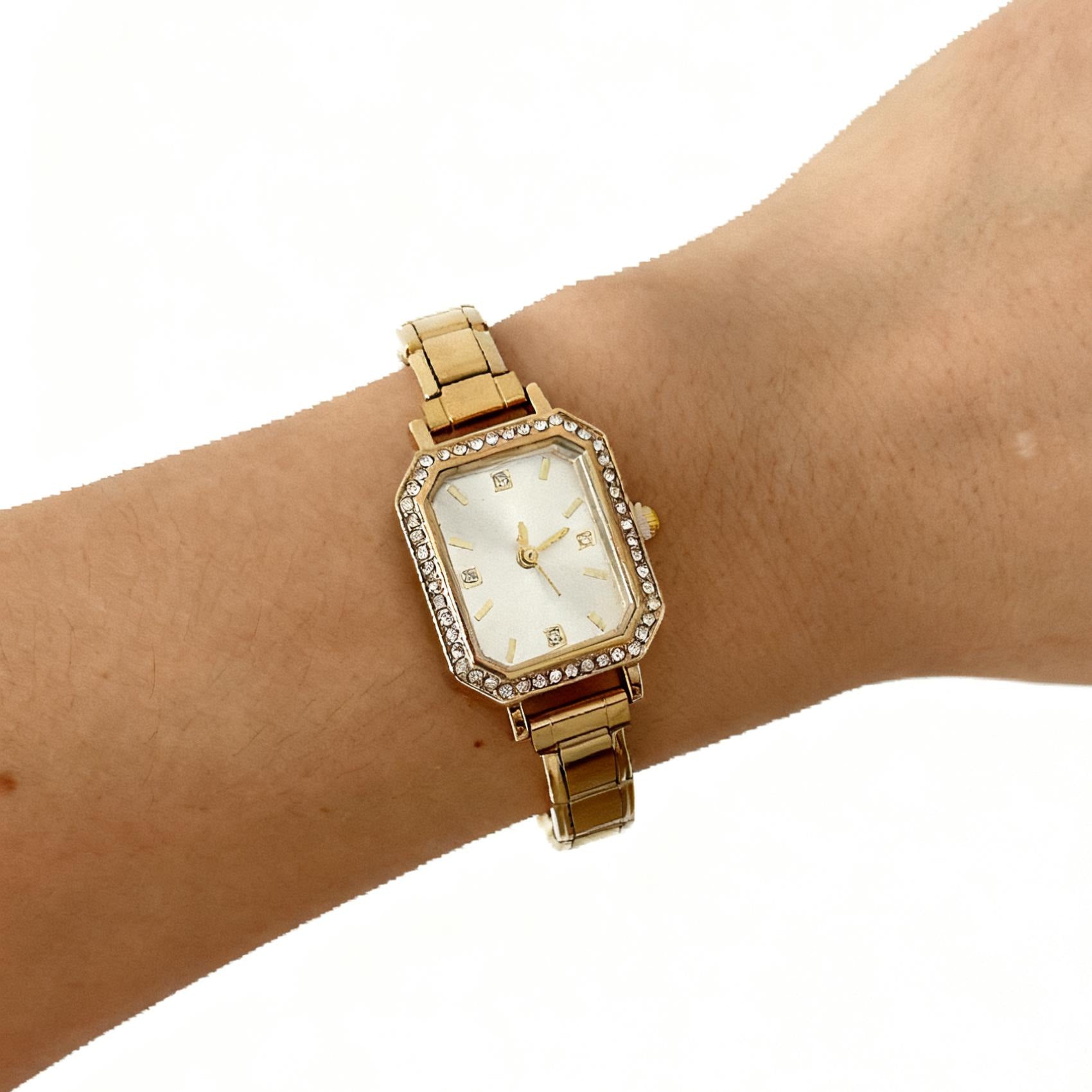 Wholesale square shape diamond-encrusted  DIY watch