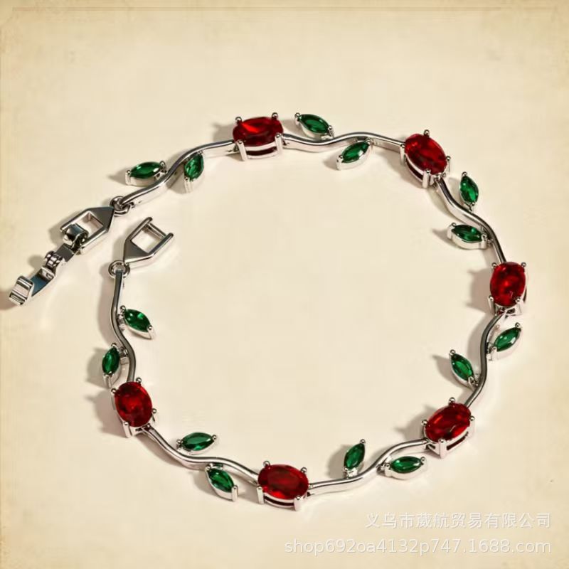 Wholesale Alloy Colorful Zircon Branches Bracelet,  Fashionable European Style Jewelry for Boutique Resale