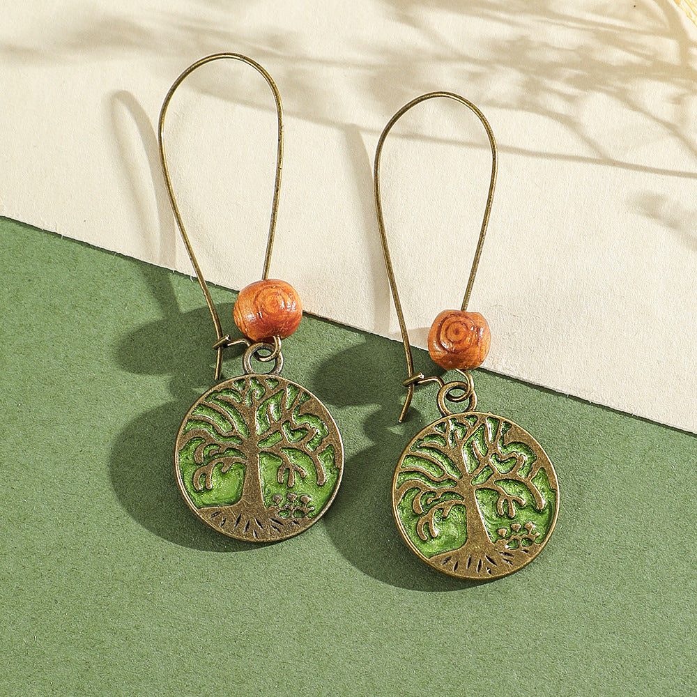 Wholesale Bohemian Green Forest Earrings Set,  Zinc Alloy Ethnic Style