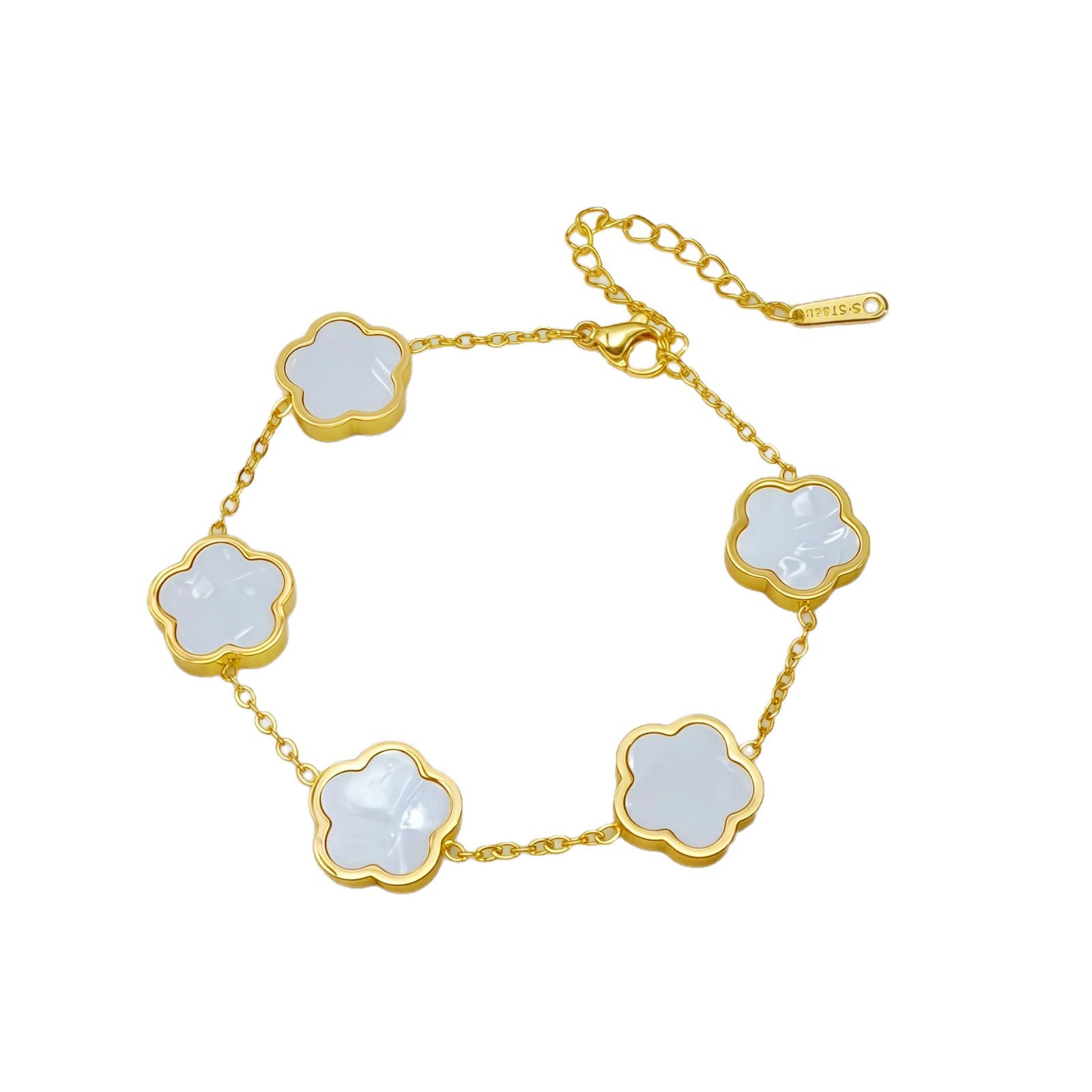 Wholesale Titanium Steel Light Luxury  Versatile Flower and Heart Bracelet