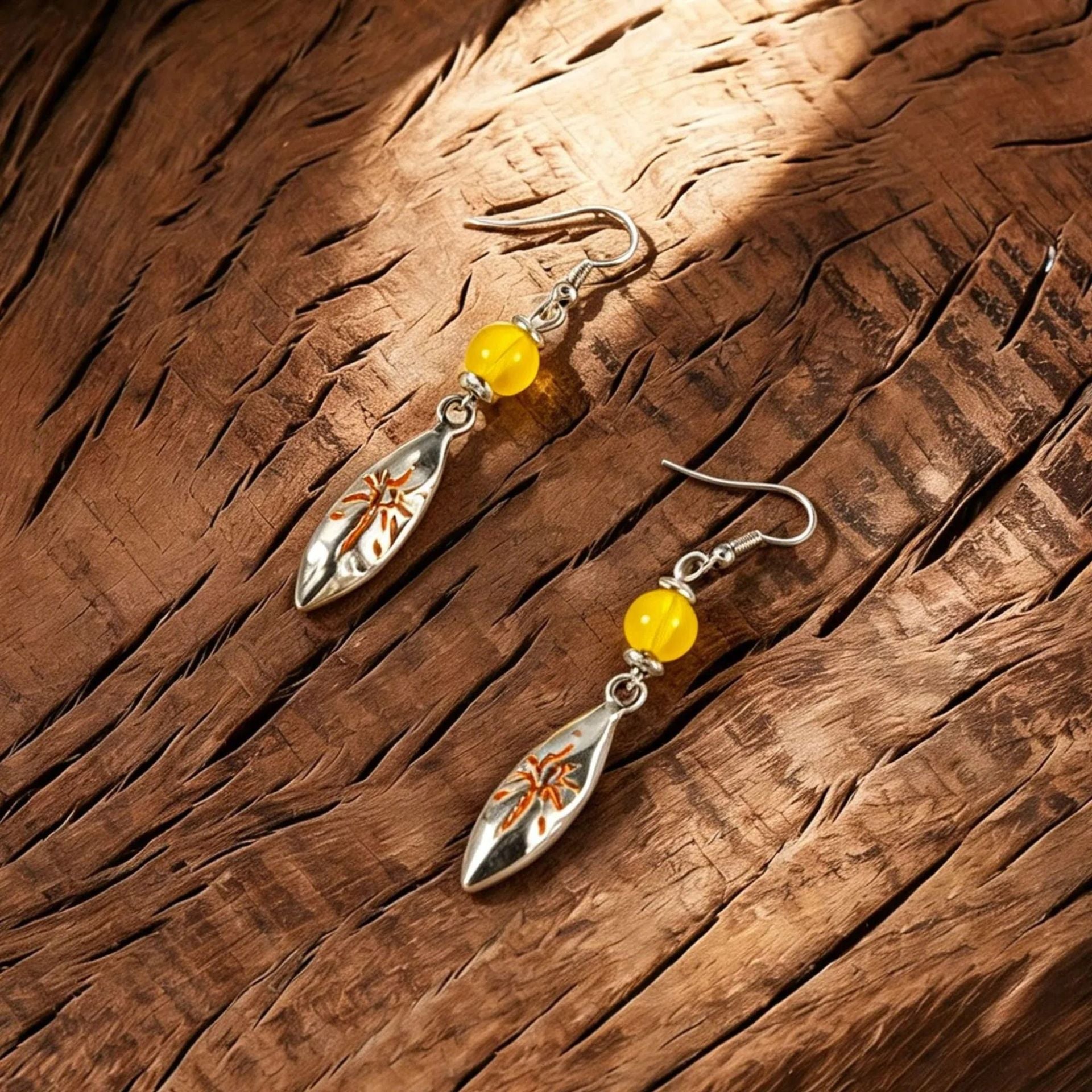 Wholesale Zinc Alloy Bright Silver Wishing Stone Pendant Earrings Retro Sun Pattern Meteorite Style Party Fashion Accessory