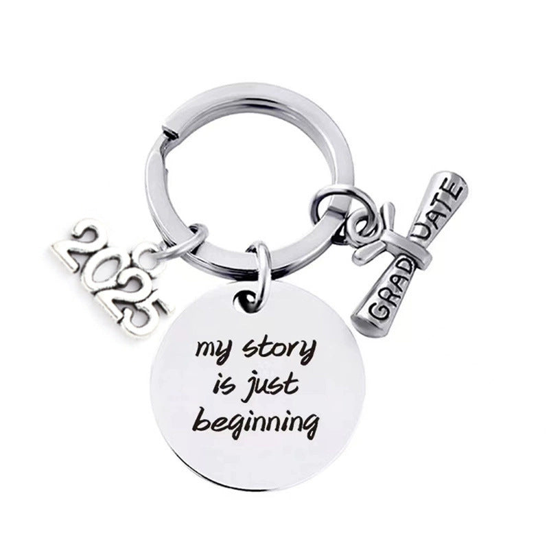 Wholesale graduation season stainless steel keychain