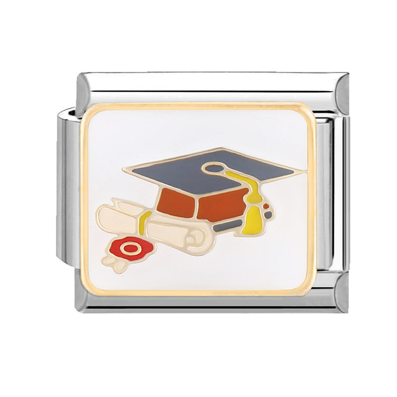 Wholesale Italian Charm Bracelet 9mm DIY Splicing Cute Cartoon Titanium Steel Composable Bracelet