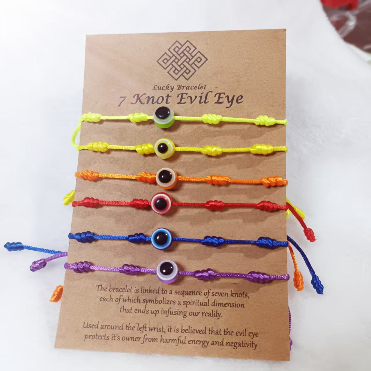 Wholesale Rainbow Handwoven Cord Bracelet Adjustable Sliding Knot Ethnic Style Jewelry Accessory