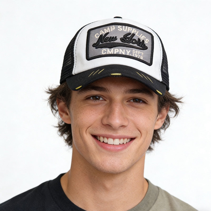 Wholesale New York 3D Embroidered Breathable Mesh Baseball Cap For Outdoor Summer