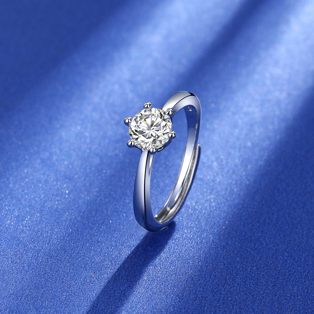 Wholesale Moissanite Open Ring Pt950 Live Ring Adjustable Rings ACC-RS-JRD001