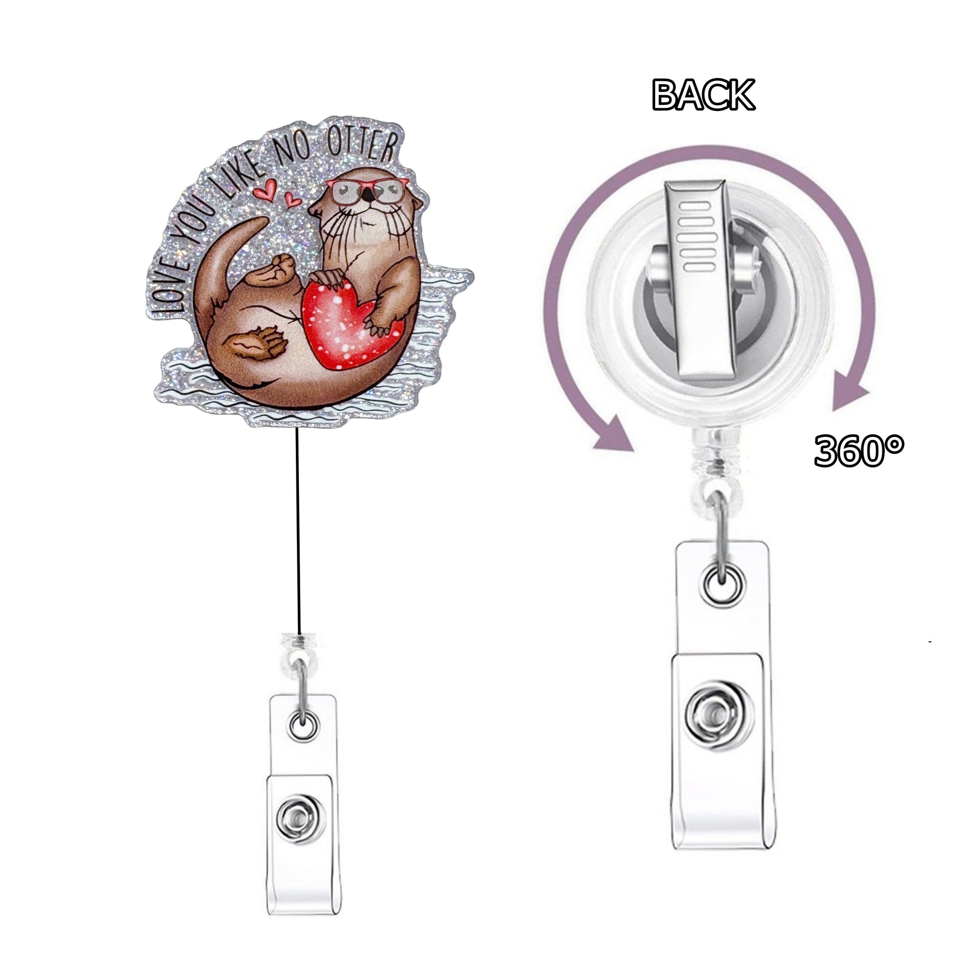 Wholesale Valentine' s Day Acrylic Telescopic Badge Reels