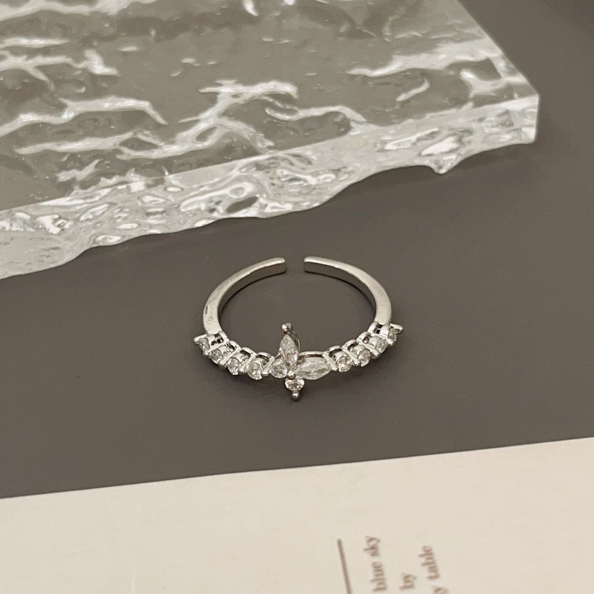 Wholesale  Classic Butterfly Zircon Ring Finger Ring