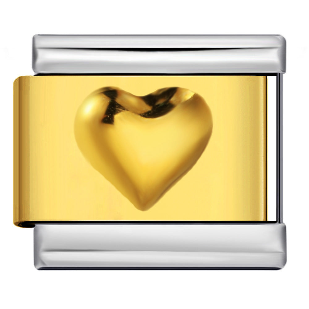 Wholesale  Italian Charm Bracelet 9mm DIY Gold and silver stamping Creative Stainless Steel Composable Bracelet