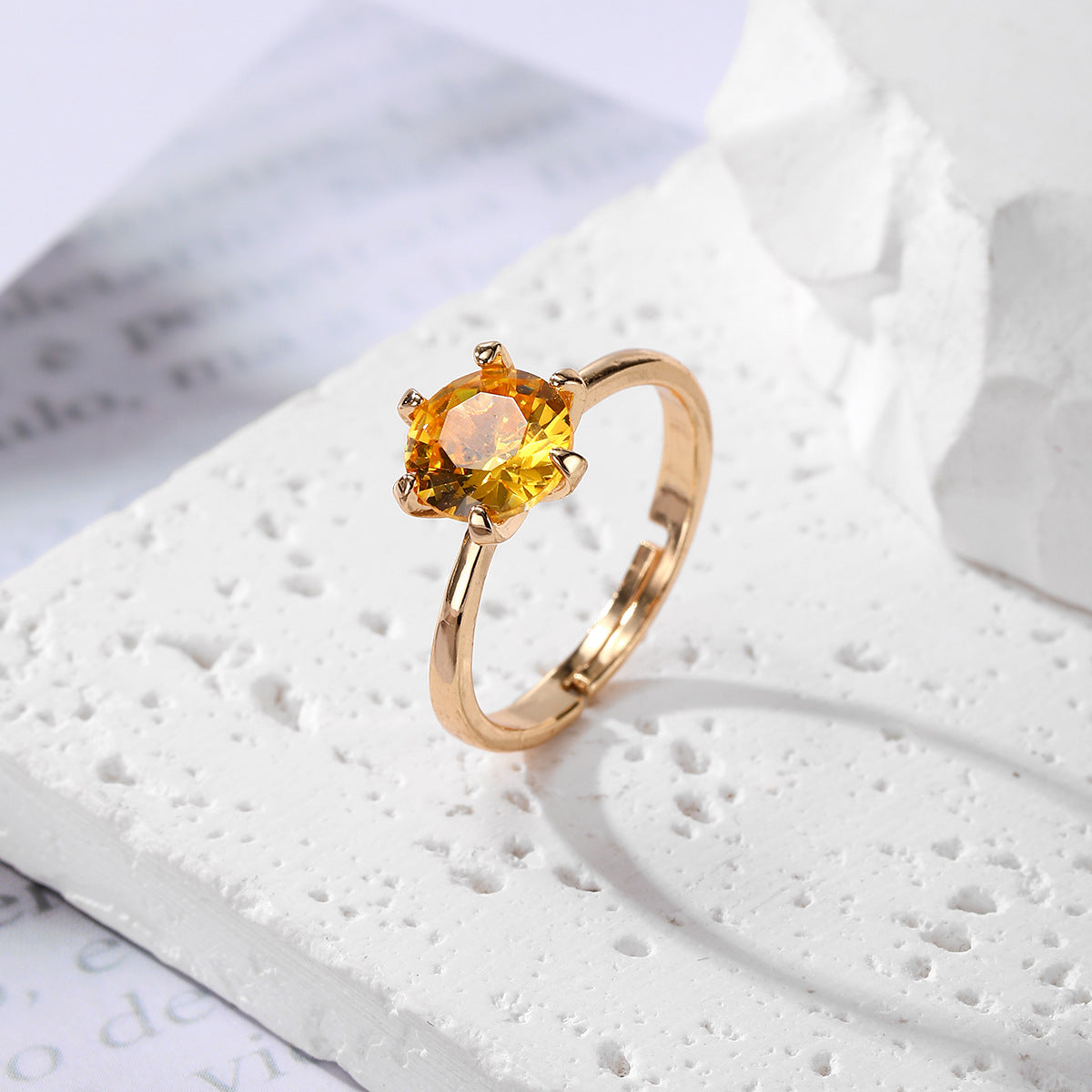 Wholesale Green Geometric Rhinestone Ring Women S Adjustable Open Alloy Jewelry Accessory Party Gift Everyday Wear