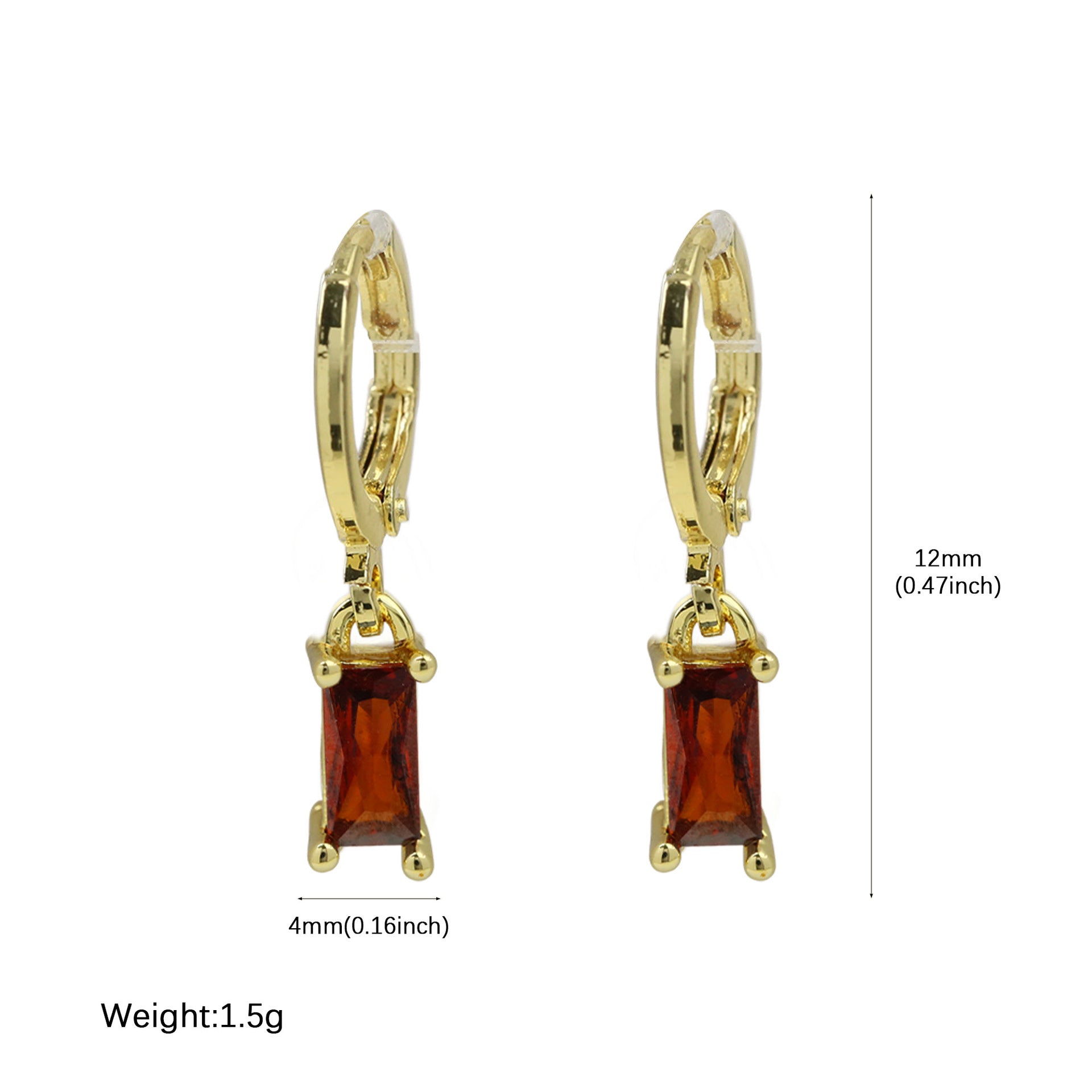 Wholesale  Ladder Square Rectangular December Birthstone Birthstone Earrings