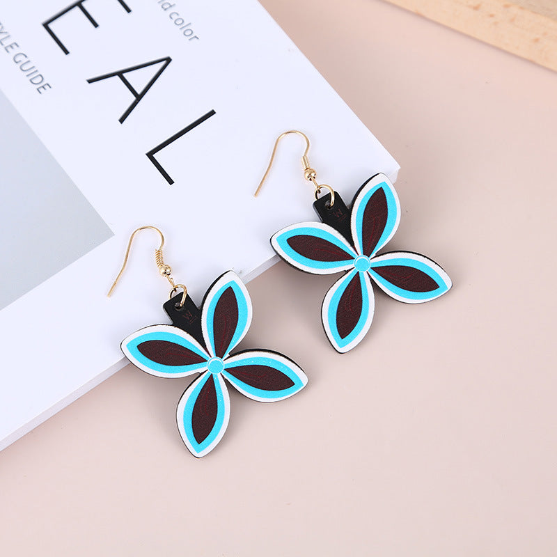 Wholesale Four Leaf Flower Acrylic Earrings ACC-ES-YanChen006