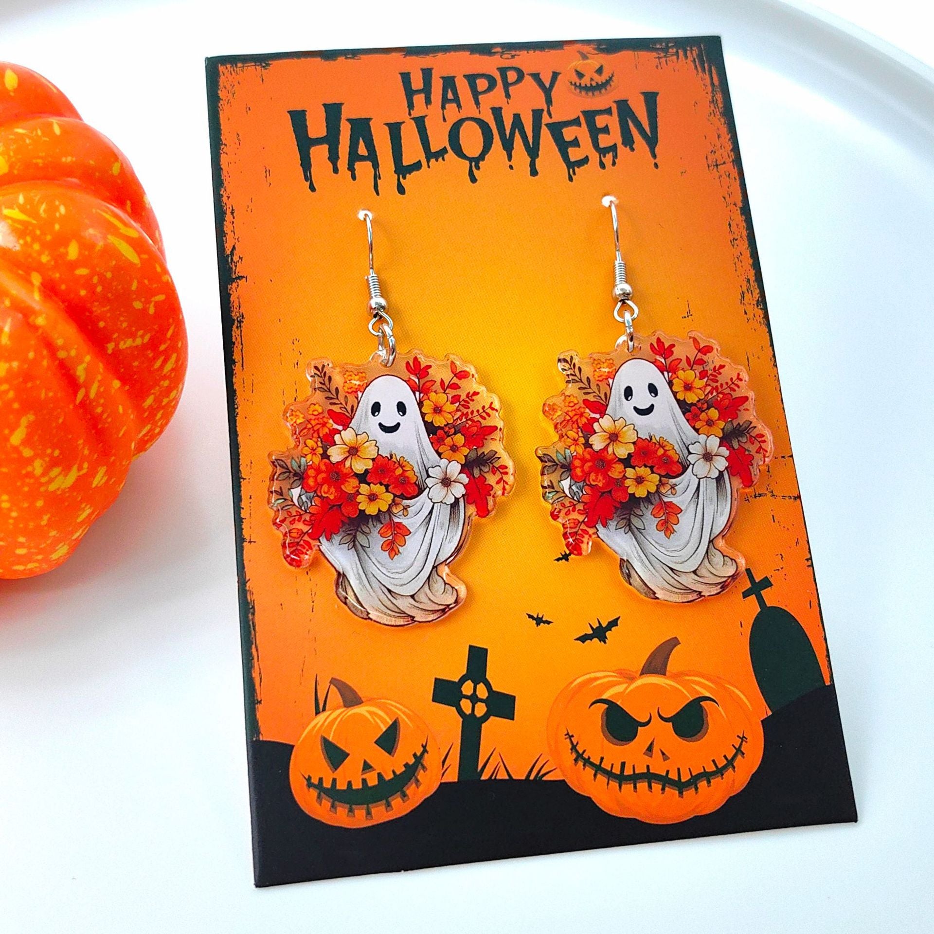 Wholesale Halloween Cartoon Acrylic Double Sided Printing Earrings ACC-ES-XiZhao024