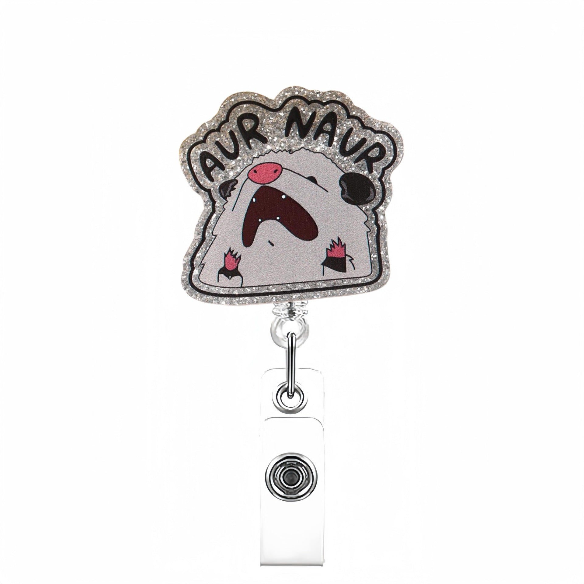 Thème animal en gros acrylique rétractable enroule des badges de trousseau rétractable