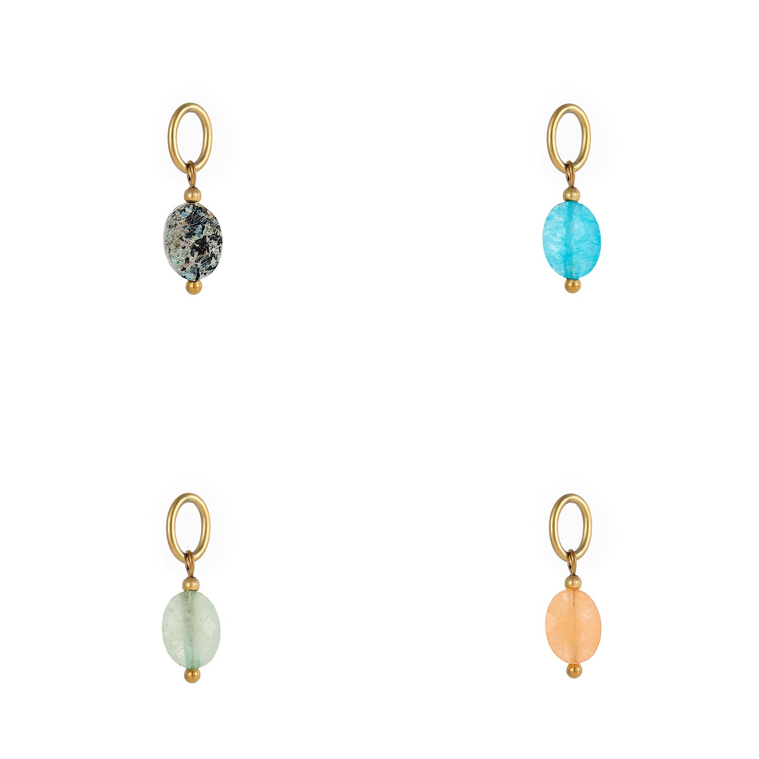 Wholesale DIY pendant accessories 14 color natural stone accessories