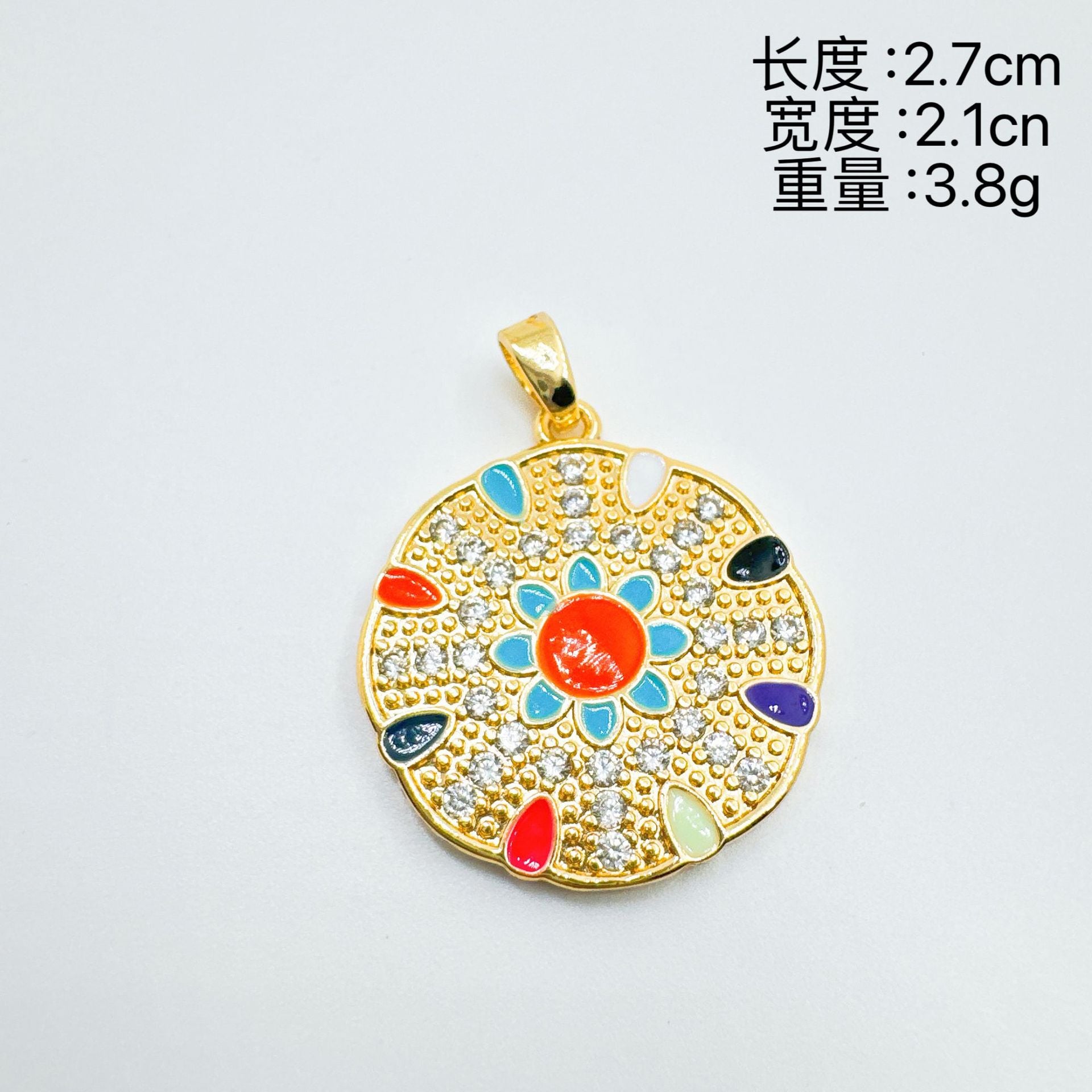 Wholesale Gold Plated Copper Evil Eye Geometric Pendant Necklace,  Fashion Jewelry Accessory for Women