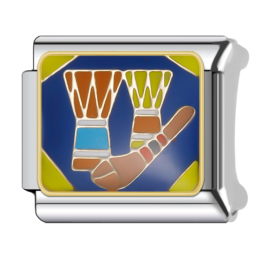 Wholesale Italian Charm Bracelet 9mm DIY Splicing Stainless Steel Holiday Tourism Landmark Composable Bracelet