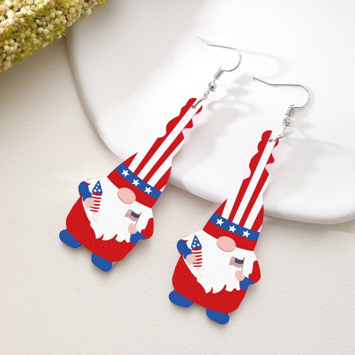 Wholesale  Independence Day Dwarf Stars and Stripes Acrylic Earrings