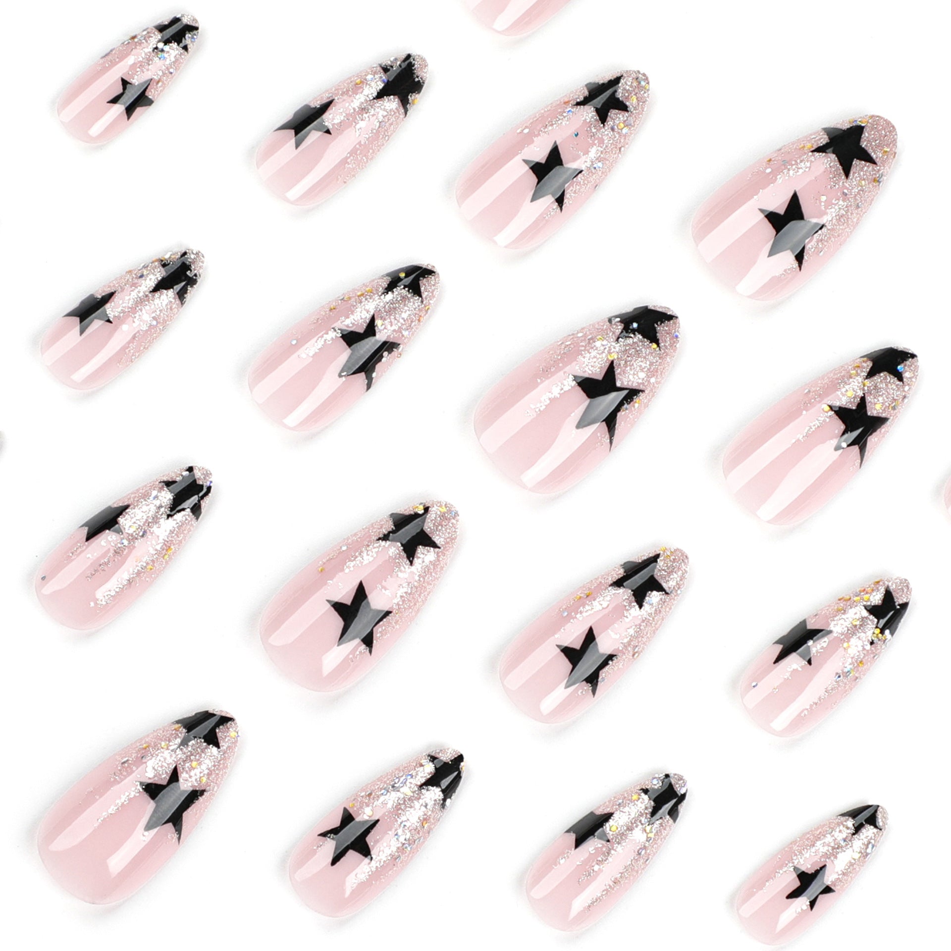 Wholesale 24 Pieces/box Star Press-on Nails Kits Nail Stickers ACC-NS-LeFan038