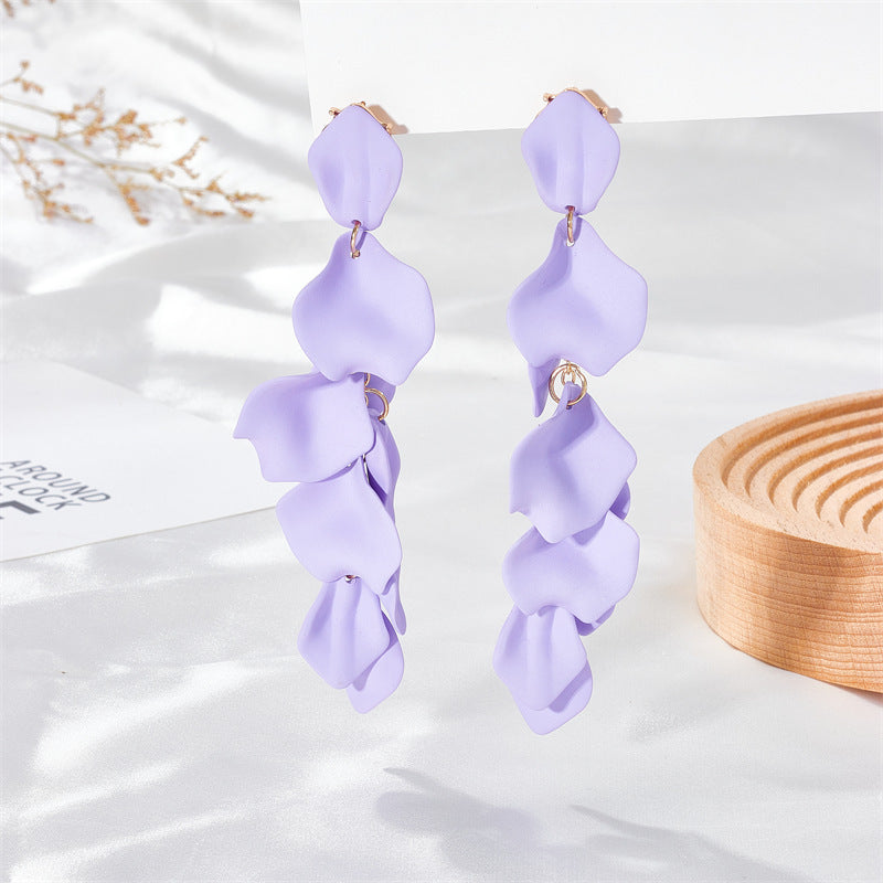 Wholesale Petal Leaf Tassel Earrings
