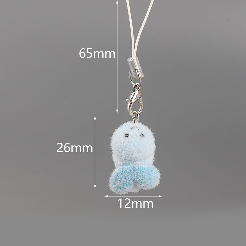 Wholesale Flocked ladybug keychain