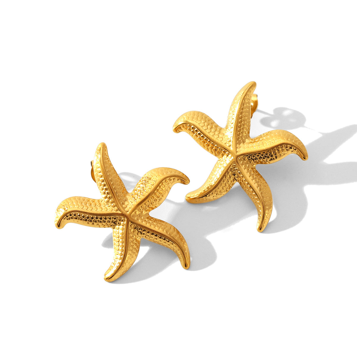 Wholesale ocean series stainless steel earrings exaggerated sea mans star earrings