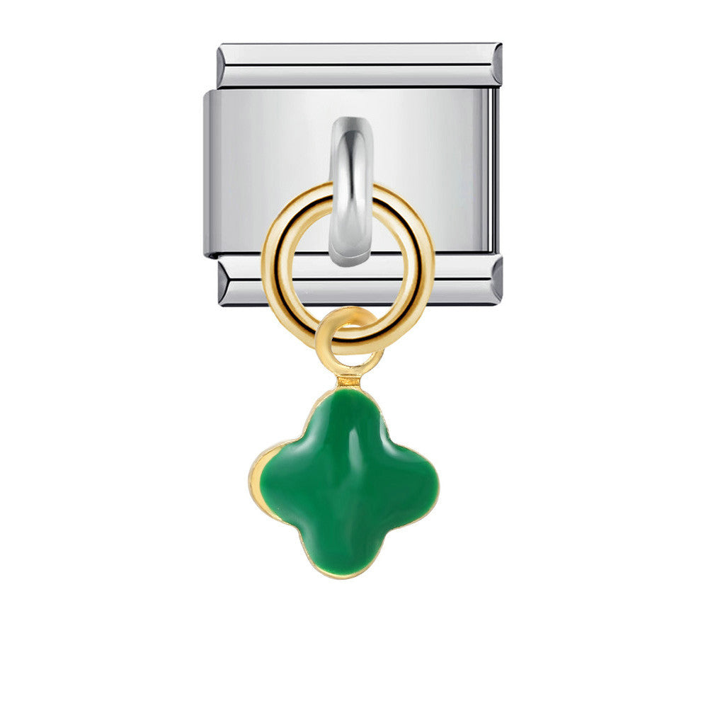 Wholesale Italian Charm Bracelet 9mm DIY Splicing Removable Silver Flower Element Stainless Steel Composable Bracelet