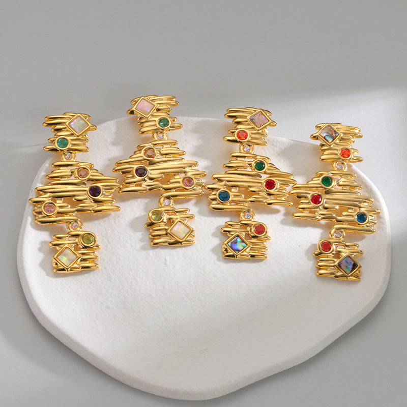 Wholesale Stainless Steel 18K Gold Personalized Creative Earrings Luxury Tassel Earrings