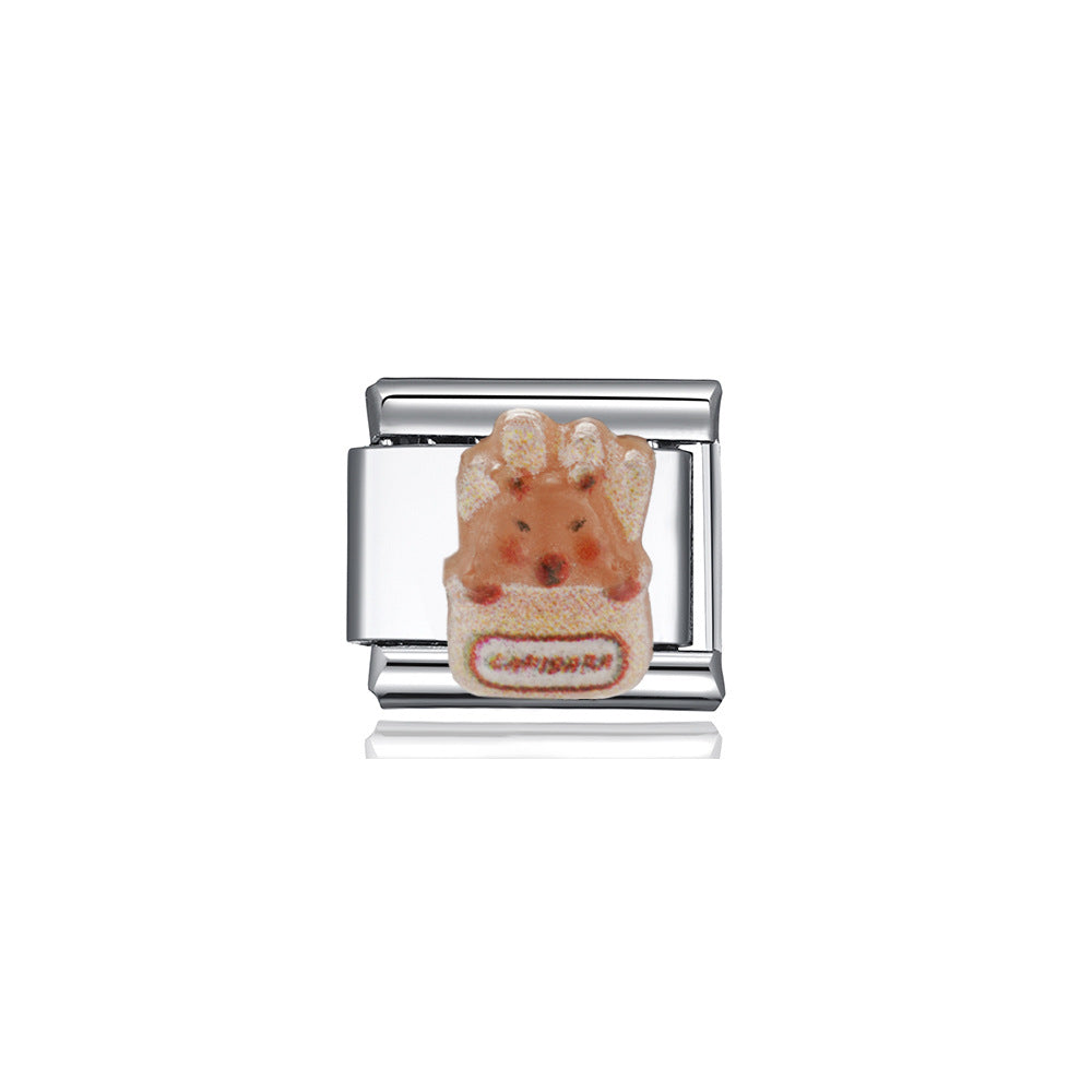Wholesale Italian DIY cute cartoon animal module charms