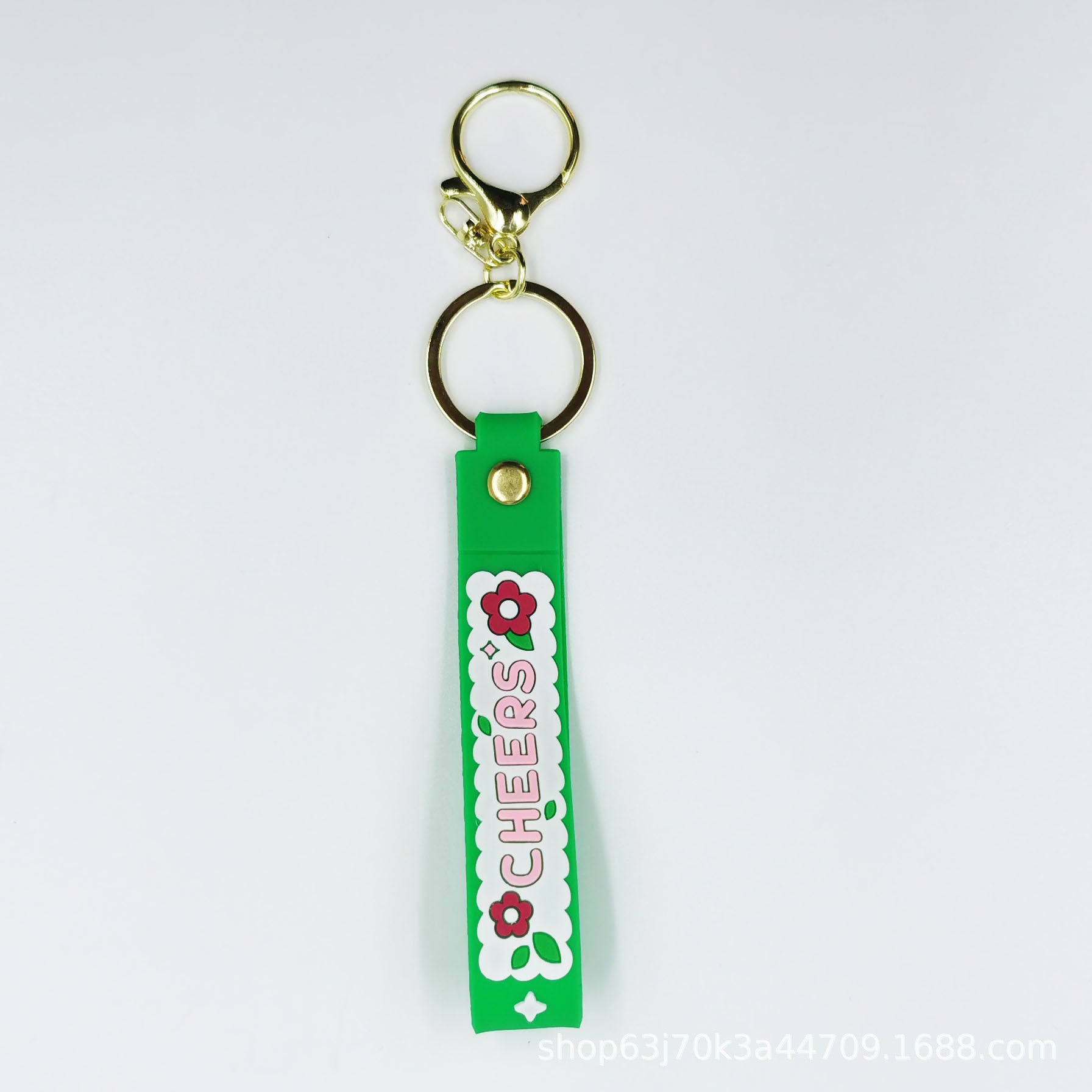 Wholesale 10pcs Plum blossom letter PVC soft glue lanyard keychain