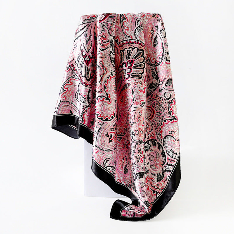 Wholesale Satin Versatile Shawl Classic Paisley Scarf 90cm Turban