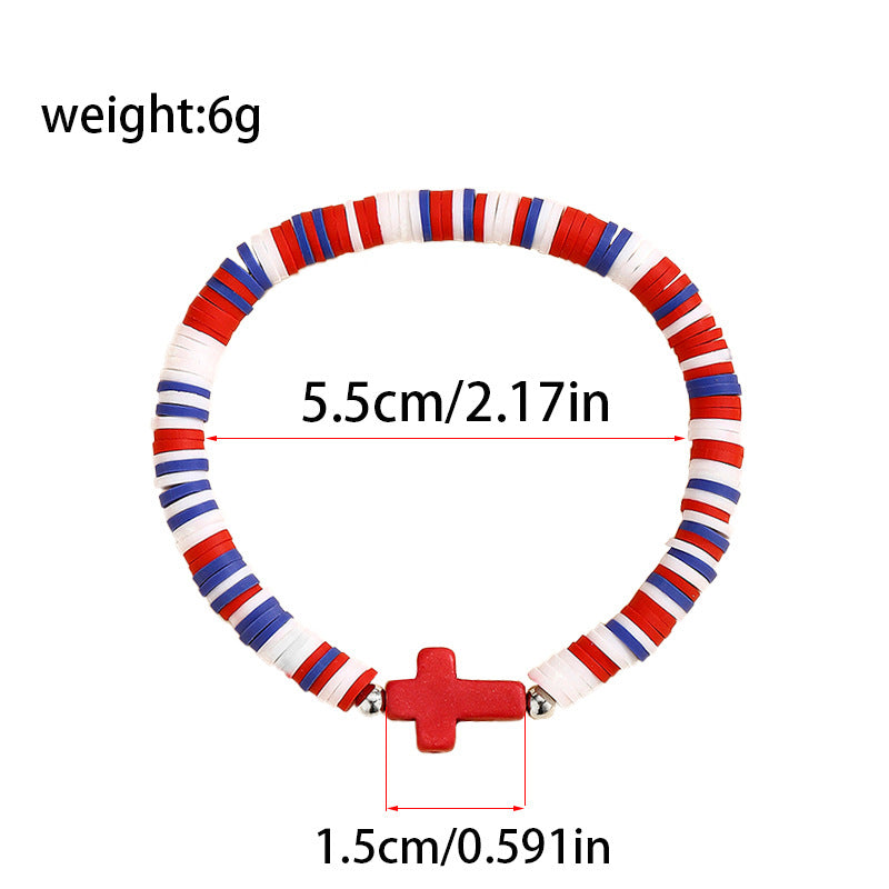 Wholesale Bohemian Colorful Soft Clay Beach Elastic Adjustable Bracelet