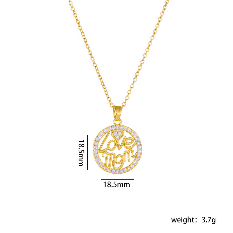 Wholesale Mother's Day Necklace Love Pendant Clavicle Chain Heart Necklace Choker Necklace ACC-NE-Rongc012