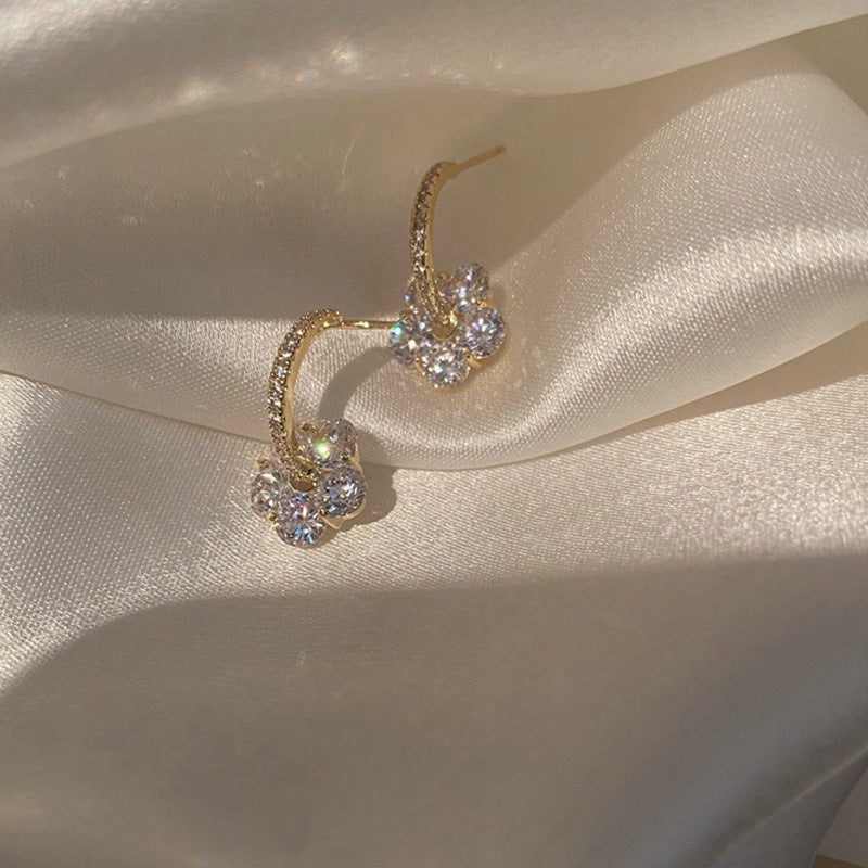 Wholesale Sterling Silver Earrings Flower Pearl Earrings ACC-ES-Hanxi014