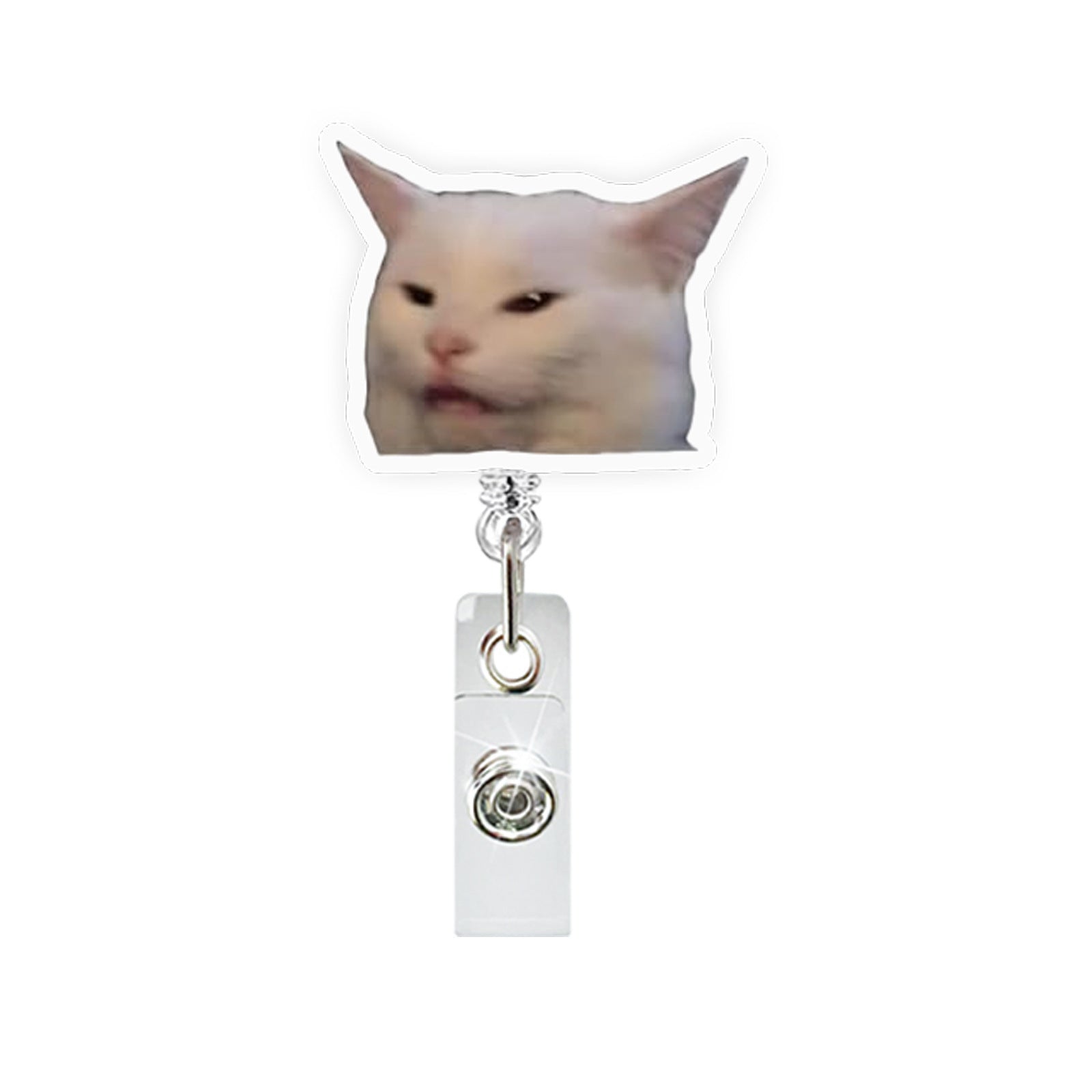 Wholesale Funny Cat Emoticon Acrylic Retractable Badge Reel for Party Gift