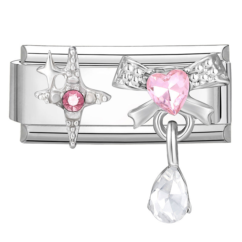 Wholesale 9mm Italian Charm Starter Bracelets DIY square section Creative Stainless Steel Composable Bracelet