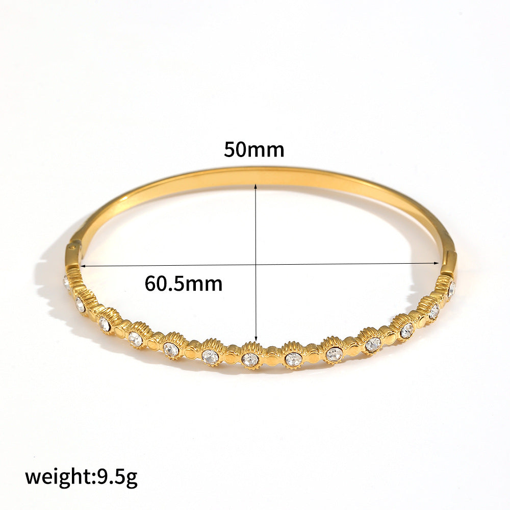 Wholesale 18k gold stainless steel luxury style six-pointed star buckle bracelet