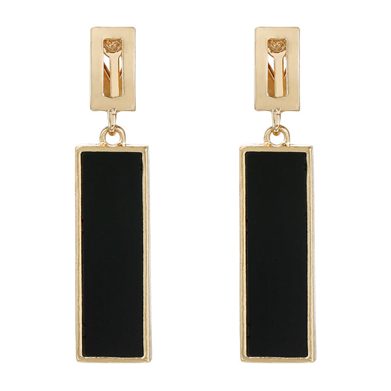 Wholesale colorful rectangular long ear clips earrings