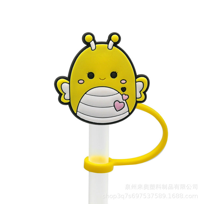 Wholesale 20PCS 7-8mm PVC Cute Doll Straw Tube Cap