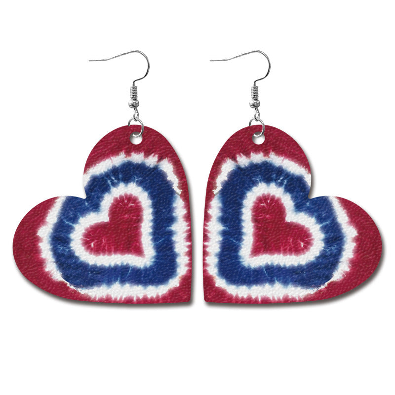 Wholesale  Independence Day leather earrings