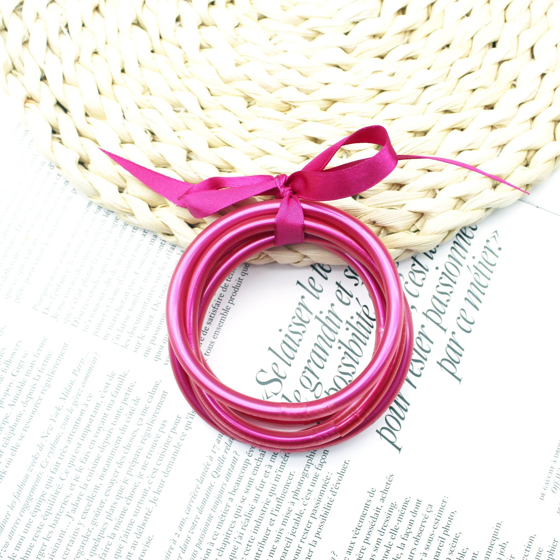 Wholesale Gold Foil Plastic Bracelet Silicone Gold Powder Jelly Bangles ACC-BT-YTian003